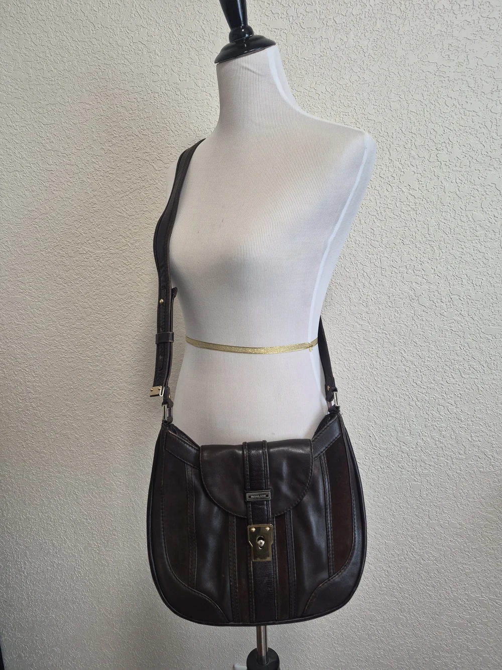 Michael Kors Vintage Brown Leather Hobo Bag